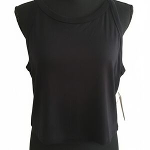 Anna Black Sleeveless Crop Top